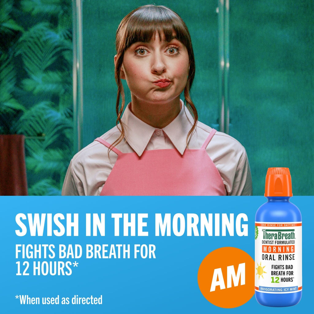 TheraBreath AM + PM Mouthwash Bundle, Morning & Overnight Rinses, 16 fl oz, 2-Pack (K1P4)