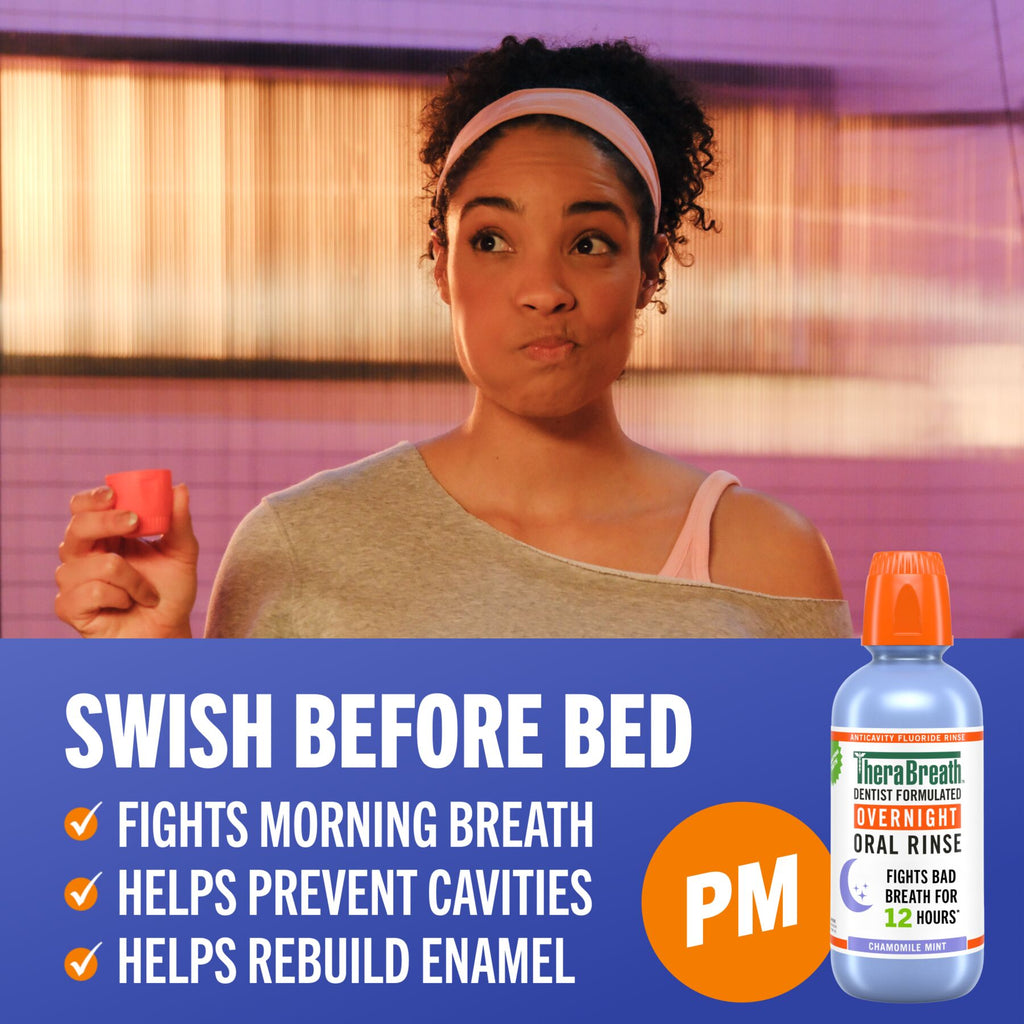 TheraBreath AM + PM Mouthwash Bundle, Morning & Overnight Rinses, 16 fl oz, 2-Pack (K1P4)