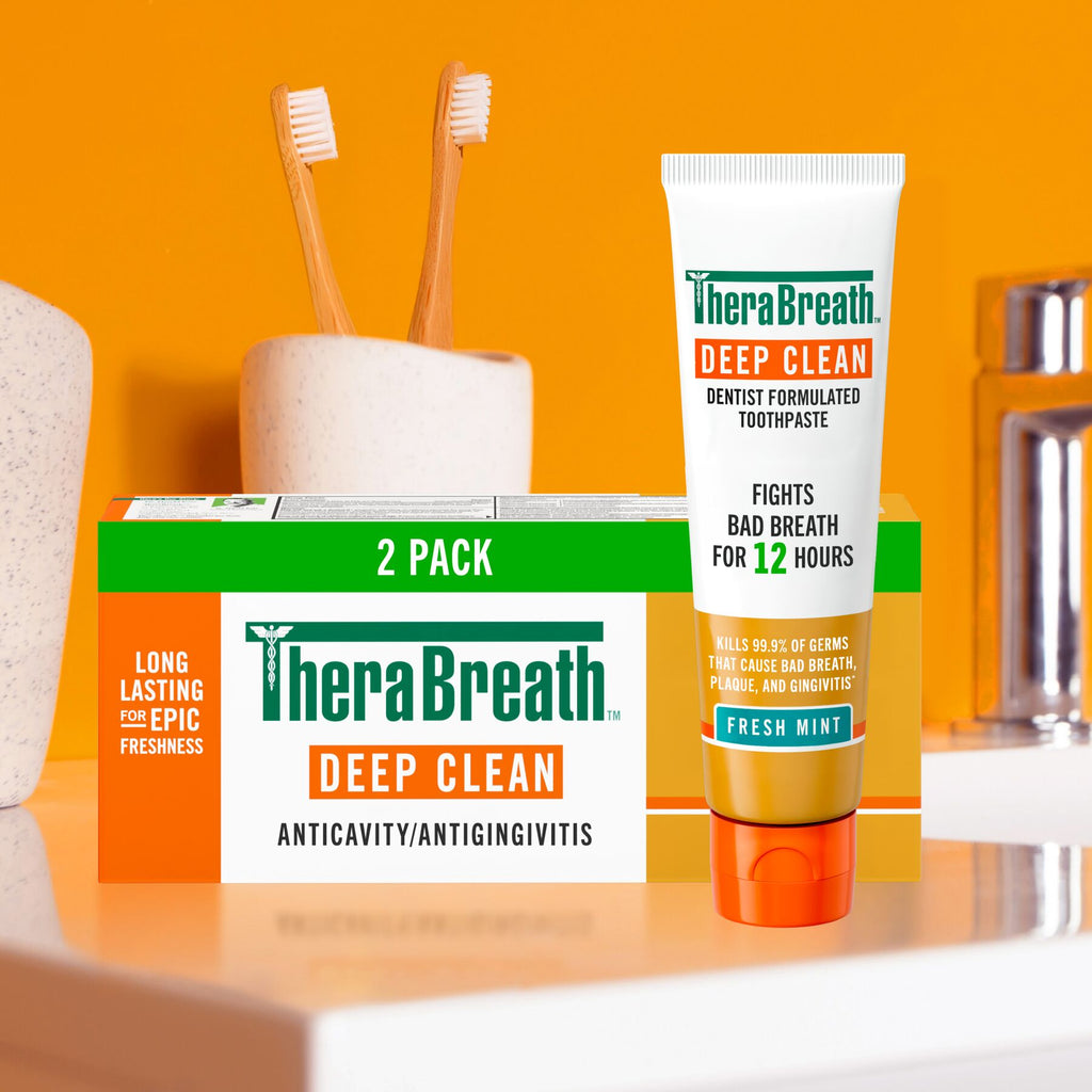 TheraBreath Deep Clean Toothpaste, Helps Fight Bad Breath, Fresh Mint (M7BT)