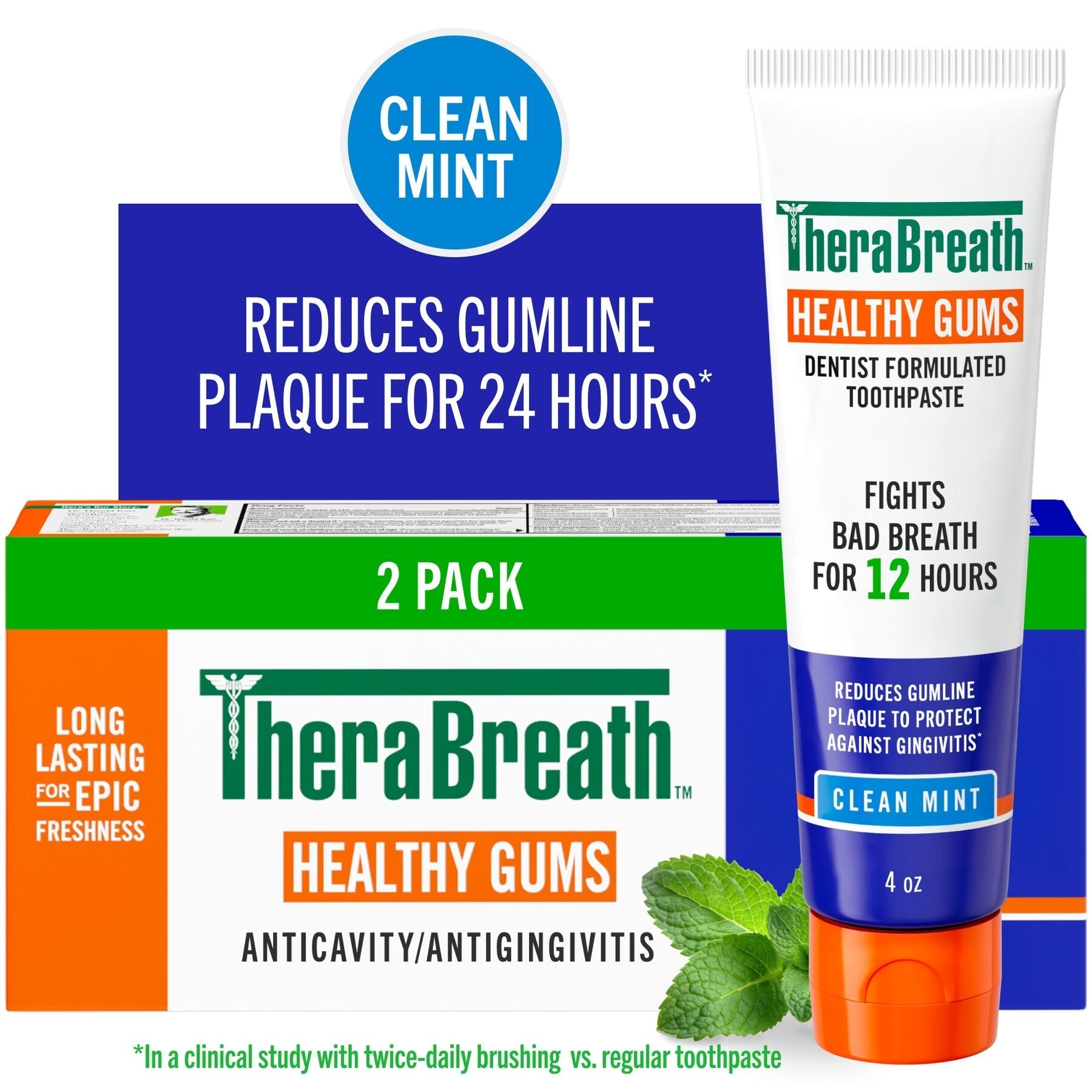 TheraBreath Fresh Breath Oral Rinse & Healthy Gums Toothpaste Bundle (SNBU)