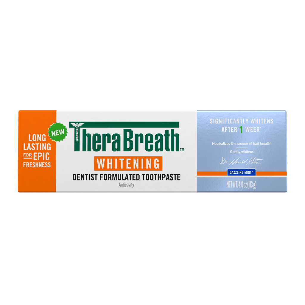 TheraBreath Whitening Toothpaste, Peroxide-Free & Anticavity, Dazzling Mint (0XDC)