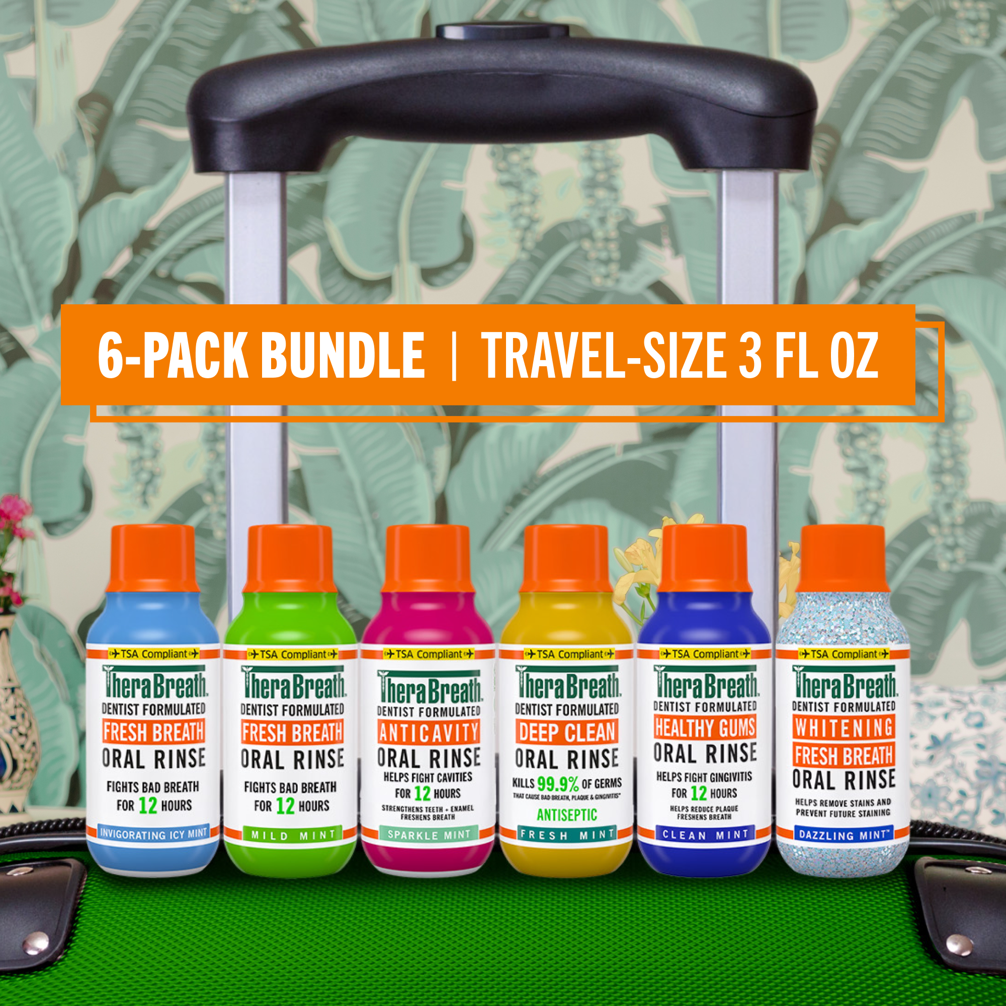 Travel-Size Mouthwash - TheraBreath Variety 6-Pack Bundle (CM09)
