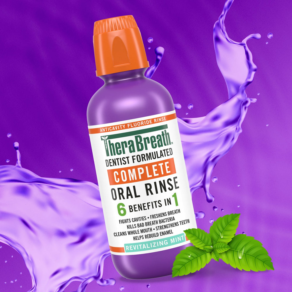 TheraBreath Complete Mouthwash, 6-in-1 Beneﬁts, Alcohol-Free, Revitalizing Mint (0JL9)