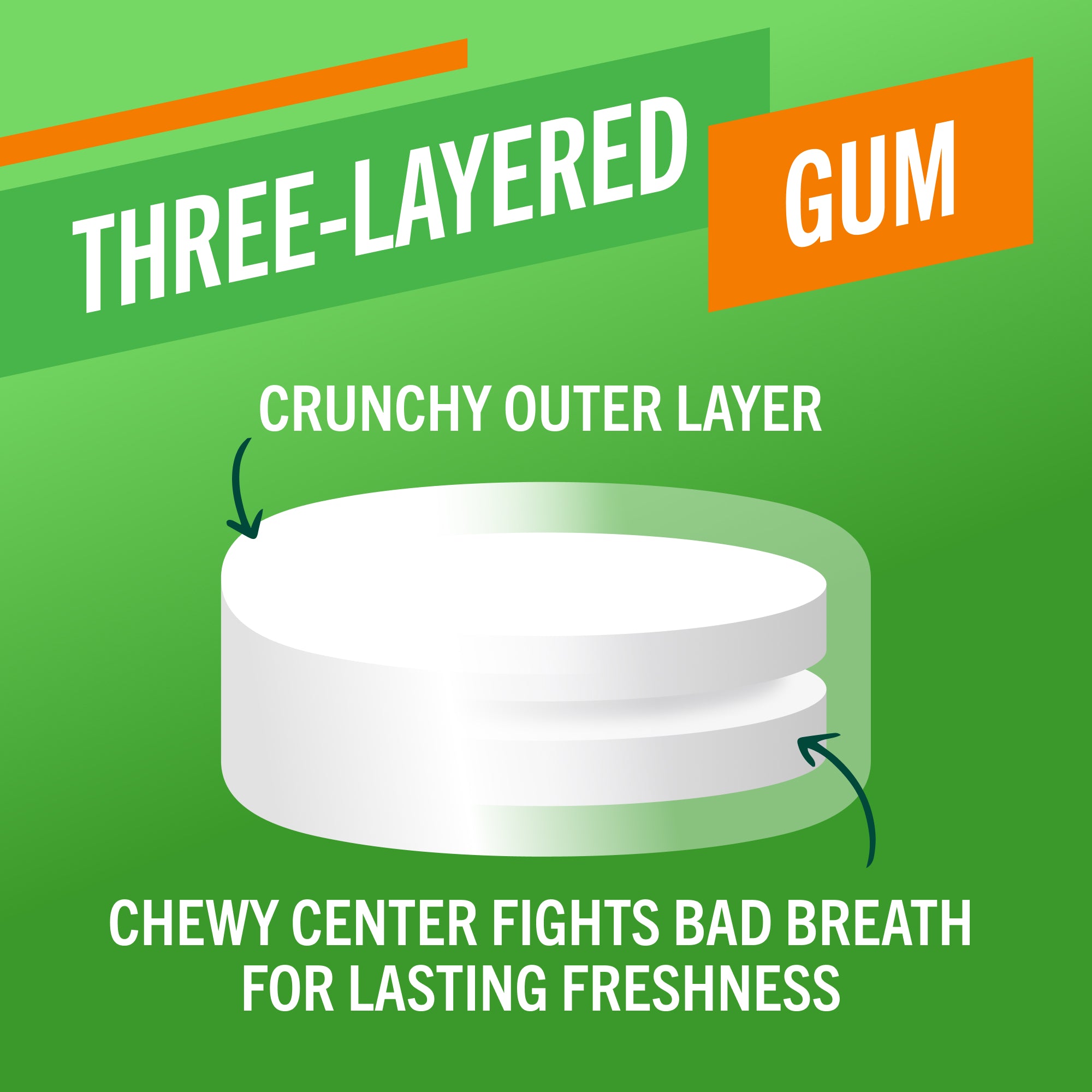 Fresh Breath Chewing Gum, Citrus Mint Flavor (T2DN)