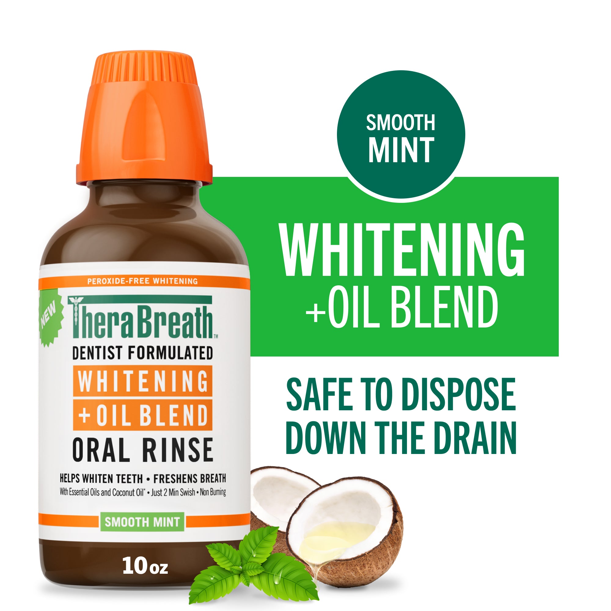 Whitening + Oil Blend Oral Rinse – Smooth Mint (K5CD)