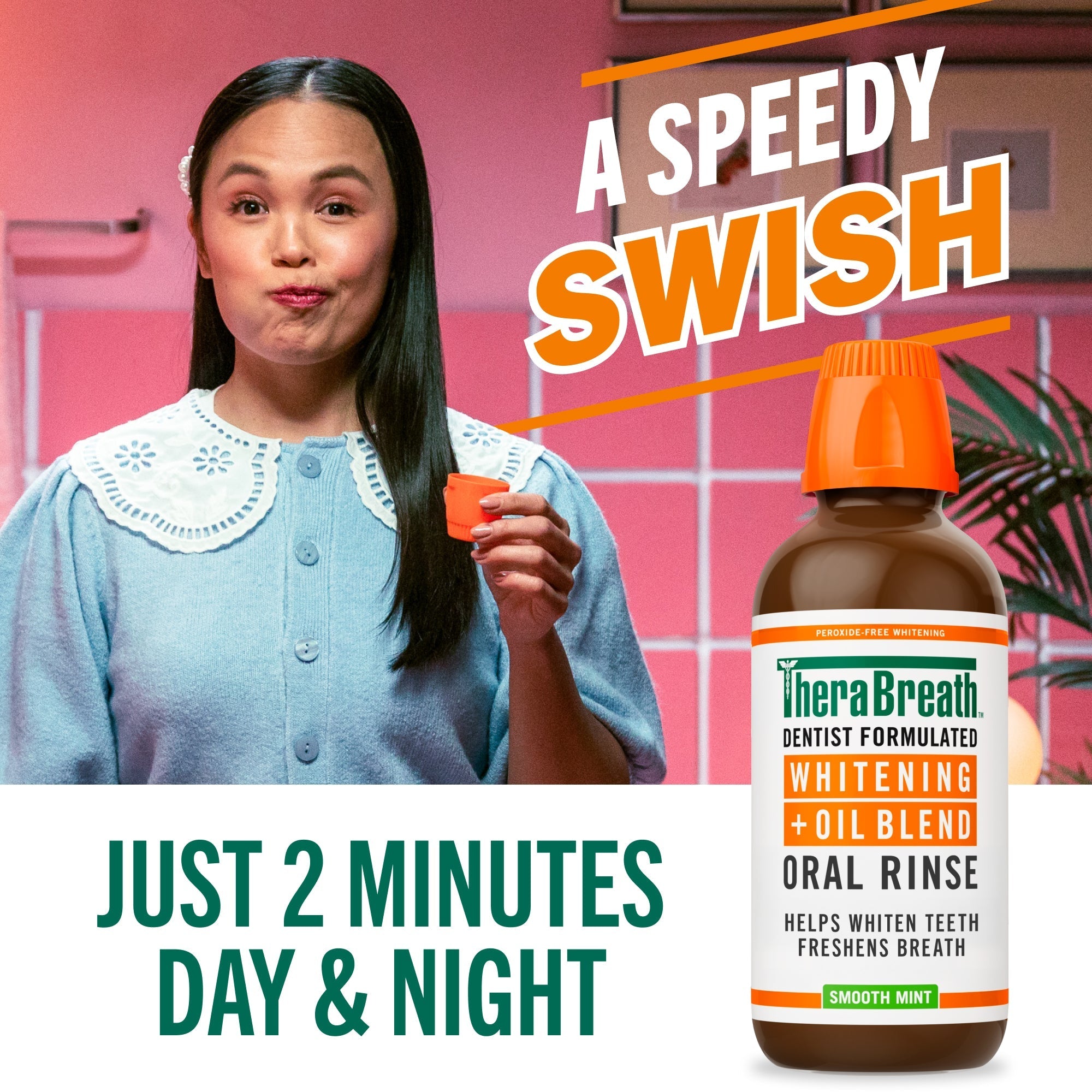 Whitening + Oil Blend Oral Rinse – Smooth Mint (K5CD)