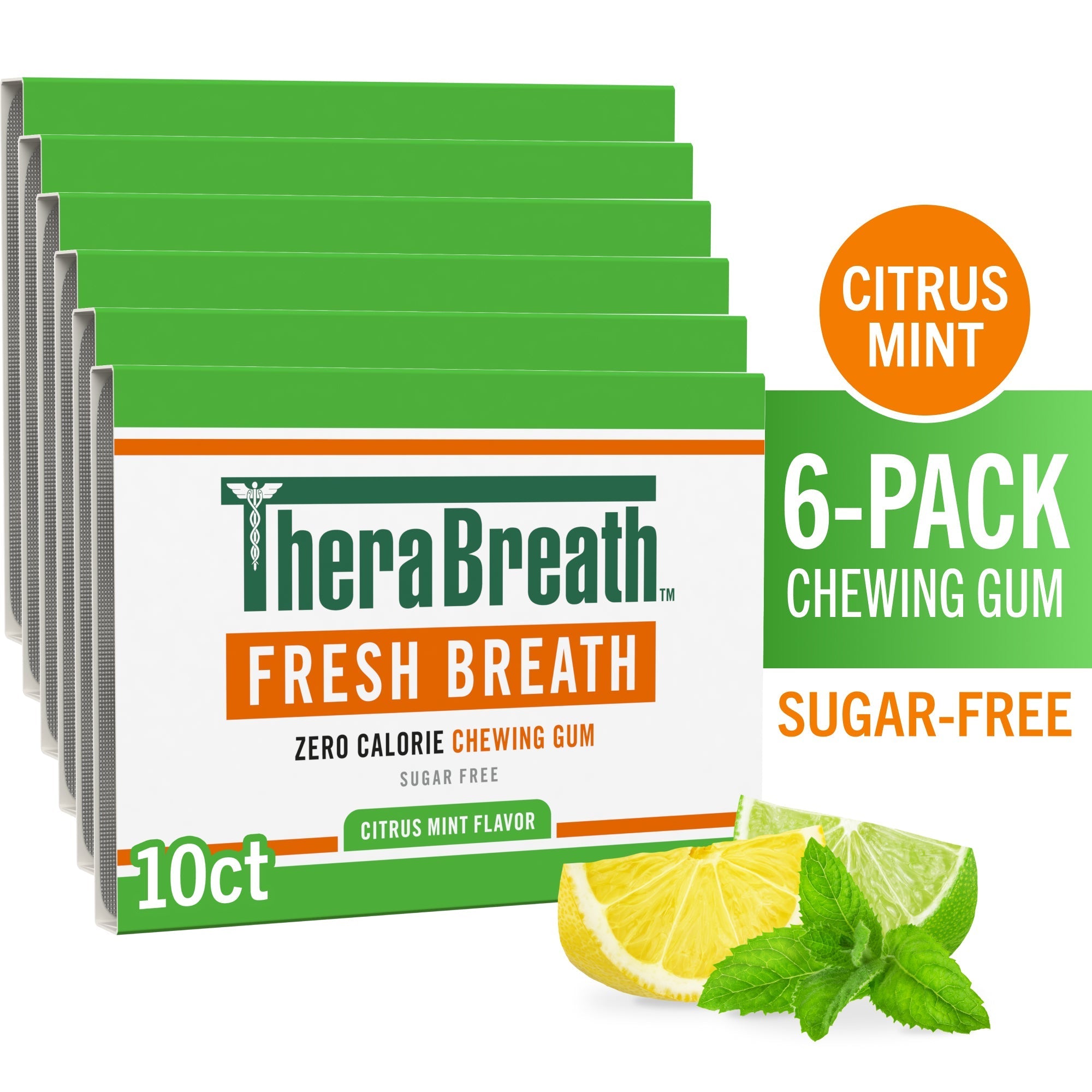 Fresh Breath Chewing Gum, Citrus Mint Flavor (T2DN)