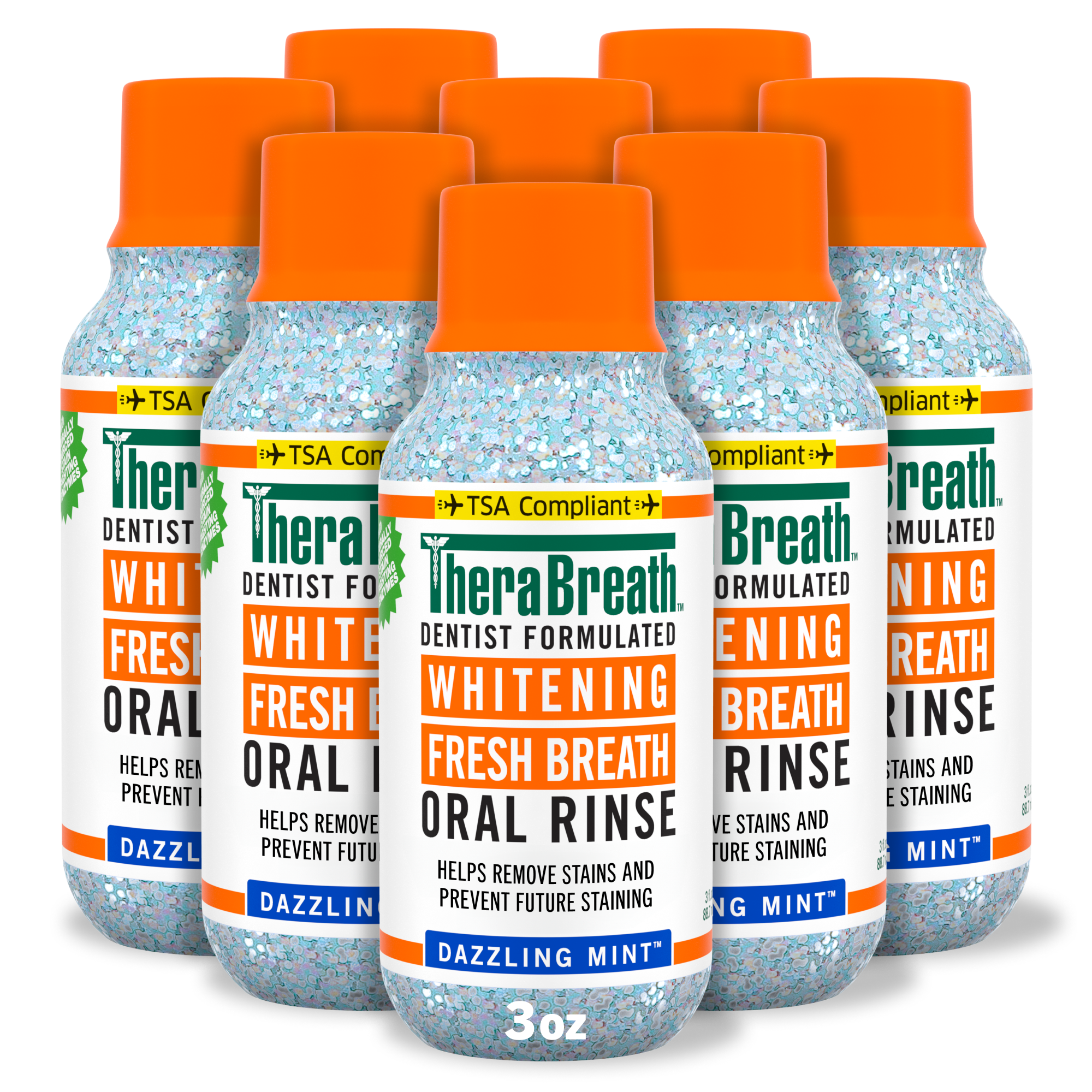 Whitening Fresh Breath Oral Rinse - Dazzling Mint (J2RS)