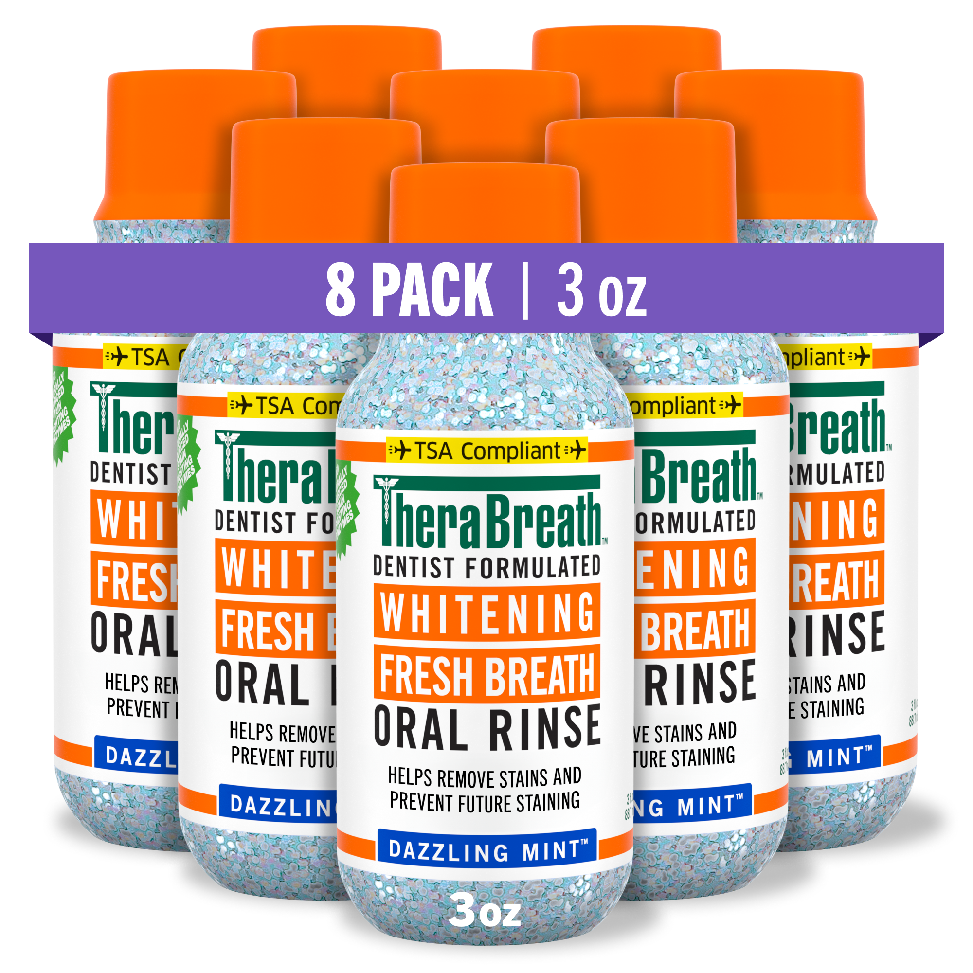 Whitening Fresh Breath Oral Rinse - Dazzling Mint (J2RS)